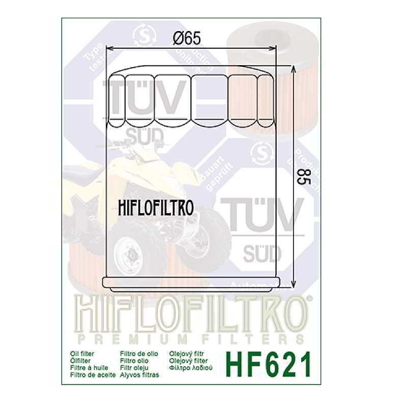 Hiflofiltro HF621 Oil Filter 3 Pack Arctic Cat 350 366 400 450 500 550 650 700