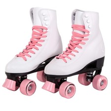 C SEVEN C7skates Retro Quad Roller Skates, Candy Pink, Women's 11 / Men's 10