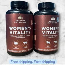 FOR 2 Ancient Nutrition Women's Vitality Grass-Fed 180ct EXP06/2026+ NEW SHIP