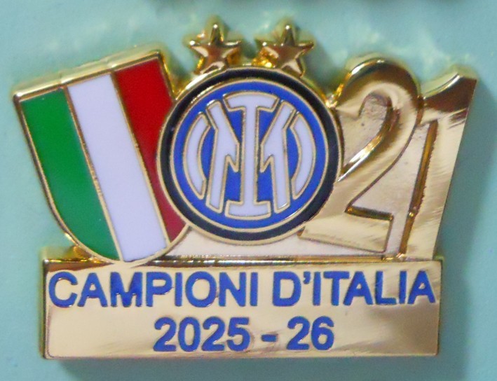 DISTINTIVO SPILLA PIN - INTER CAMPIONE D'ITALIA 2025-26 2026 - 21° - FR1971 G