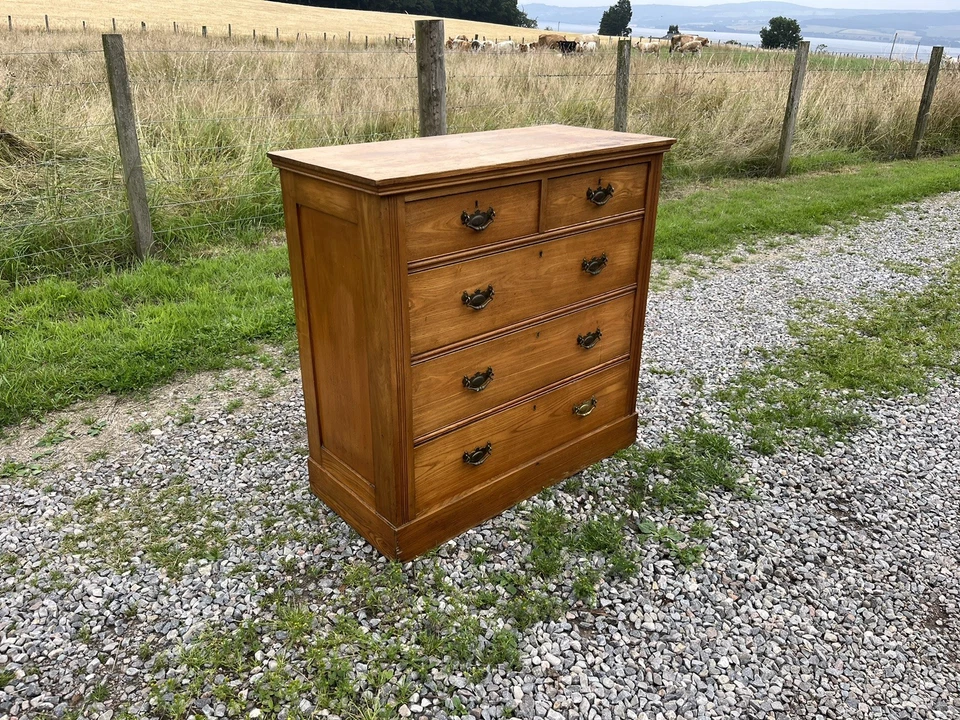 Edwardian Ash Chest of Drawers / Vintage Ash Chest / Rustic Ash Chest - Image 3 of 4