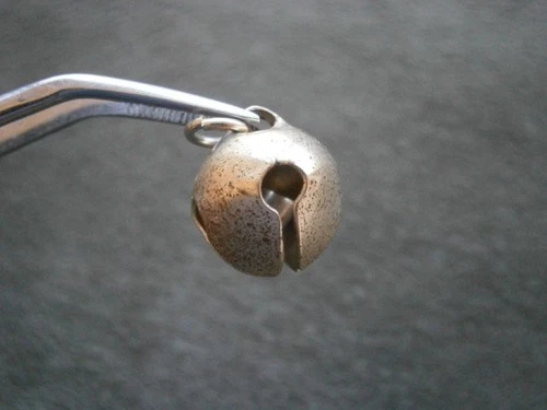 Pet Cat Bird Bell Nice Ring Vintage Sterling Silver Bracelet Charm Pendant 1.8g