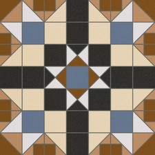 Victorian Matt Patterned Ceramic Floor Square Tile Multi- Colour Cut Sample