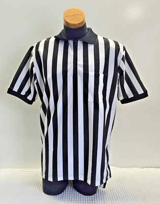 Vintage Dalco Athletic Referee Shirt Mens XL Polyester Black White Made in USA