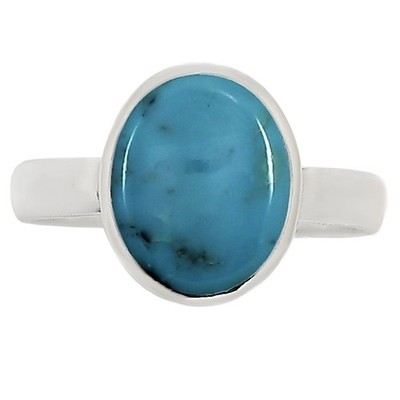 Natural Turquoise Nevada Aztec Mt 925 Sterling Silver Ring s.7 Jewelry R-1004
