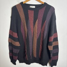 Vintage 90s Made In Italy Wool Blend Grandpa Sweater Size XL