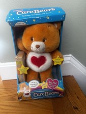 Vintage Care Bears Talking Tenderheart Bear NIB With VHS Tape Damaged Box 2004