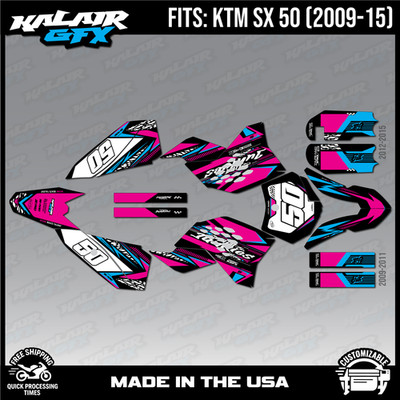 Graphics Kit for KTM 50SX (2009-2015) MINI ADVENTURE PRO SR JR Rugged-Magenta