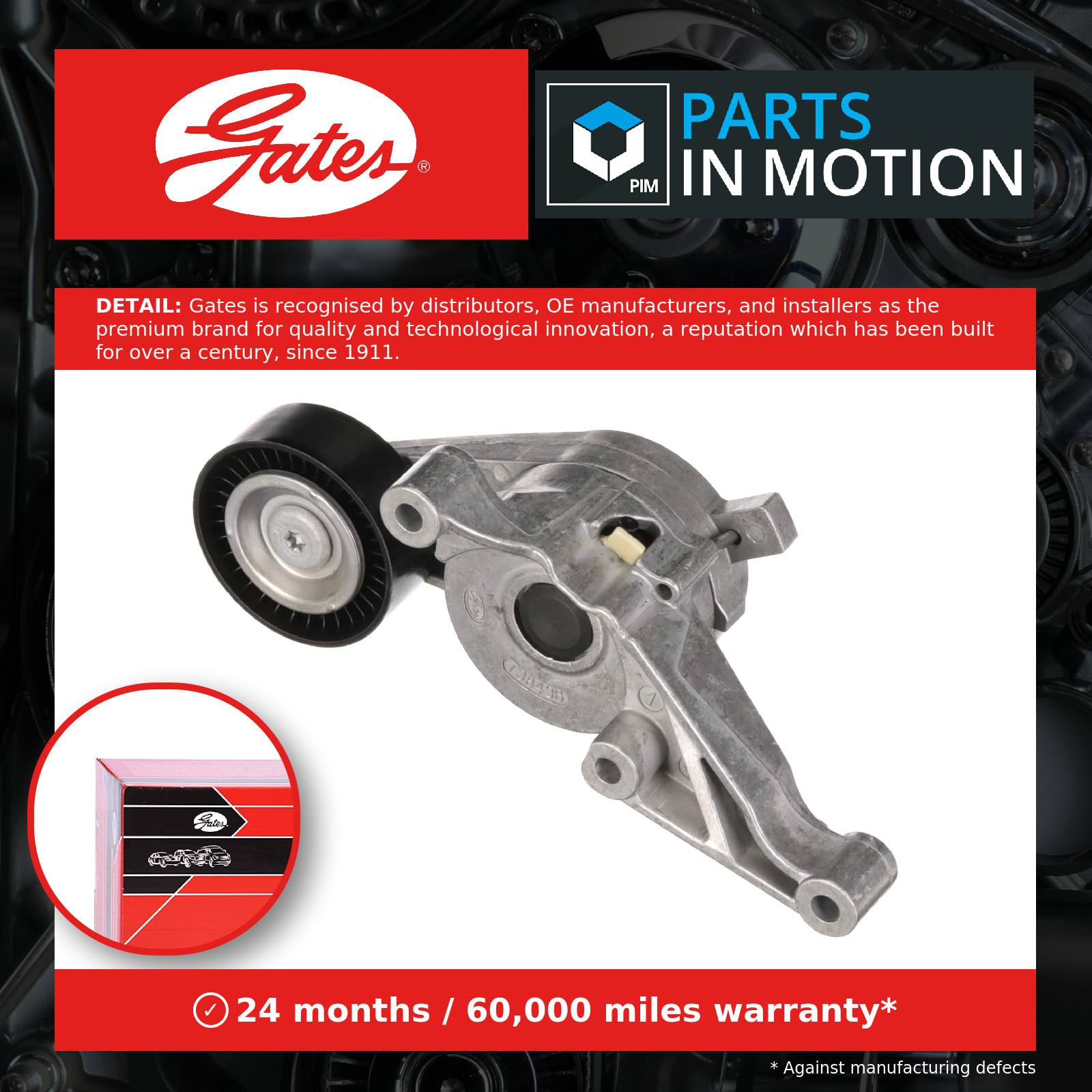 Aux Belt Tensioner fits VW SHARAN 7M 1.9D 2.0D 00 to 10 Drive V-Ribbed Gates New