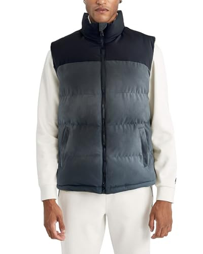 Mens Puffer Vest Winter Warm Puffy Vest Jacket for Men Stand XX-Large Grey - Picture 1 of 6