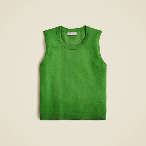 NWT!! J. CREW Jackie Sweater Shell Premium Ultra-Fine Cotton Grass Green X-Large - Picture 4 of 12