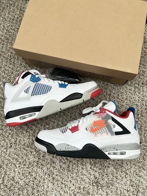 Nike Air Jordan 4 Retro What The 4 Military Fire Red Bred White Cement Size 10