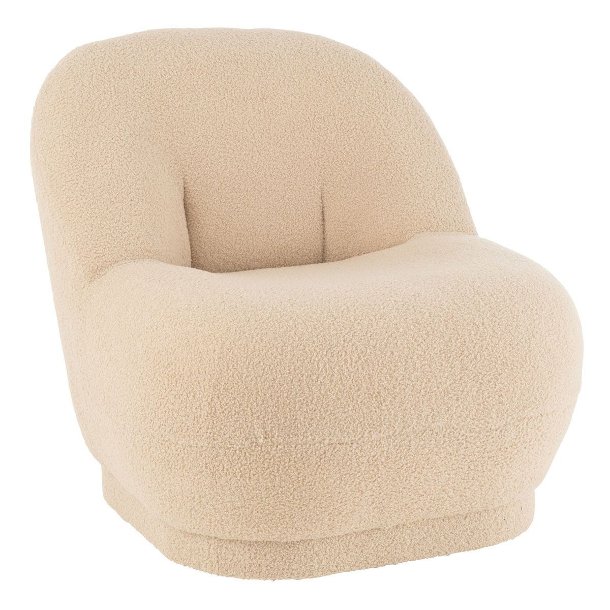 Fauteuil Bouclette Teddy 88cm Beige : l'assise confortable et compacte