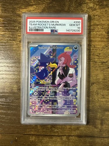 PSA 10 Team Rocket's Murkrow 200/182 Destined Rivals Pokémon TCG English