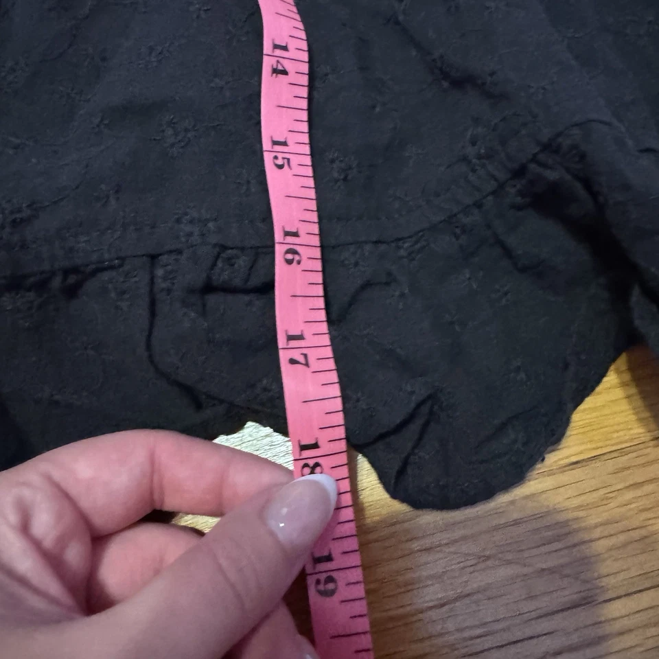 lei black eyelet babydoll top with built in padding size large - Image 2 of 4