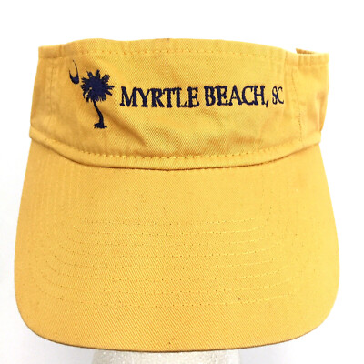 Myrtle Beach South Carolina Sun Visor Fish Script SC Logo Golf Vacation Cap Hat