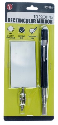 Sona Enterprises 35'' Telescoping Rectangular Mirror With Black Cushion Grip Hand