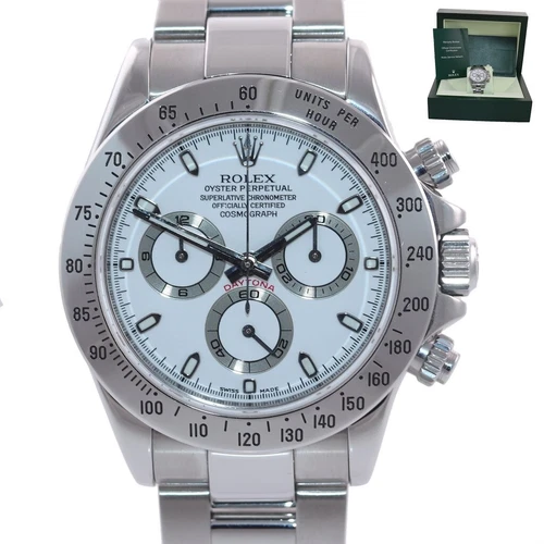 Rolex Daytona 40MM White Dial Stainless Steel WATCH/BOX/BOOKLETS MINT!!! 116520
