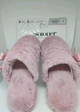 pink-isotoner-memory-foam-slippers-fur-trim-cushy-bottom-womens-sm-657-us