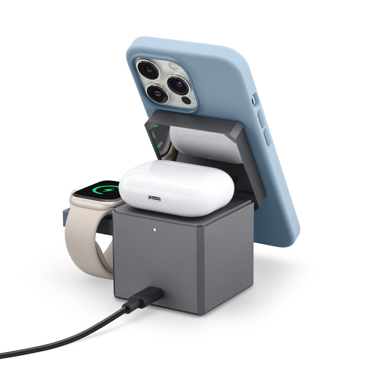 Anker 3-in-1 Cube MagSafe Charger Stand 15W Foldable Wireless 