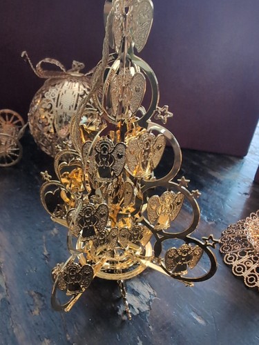 Danbury Mint 23k Gold Plated Christmas Ornaments Complete 12 pc Boxed Set - Picture 9 of 14