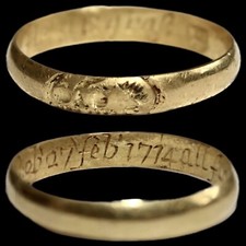 Fingerring Totenkopf Memento Mori Gold 18. Jahrhundert, 1714. "Alles Fleisch ist Gras".