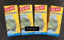Glad Food Storage Glad Flex'n Seal Freezer Quart Zipper Bags, 35 Ct Pack of 4 