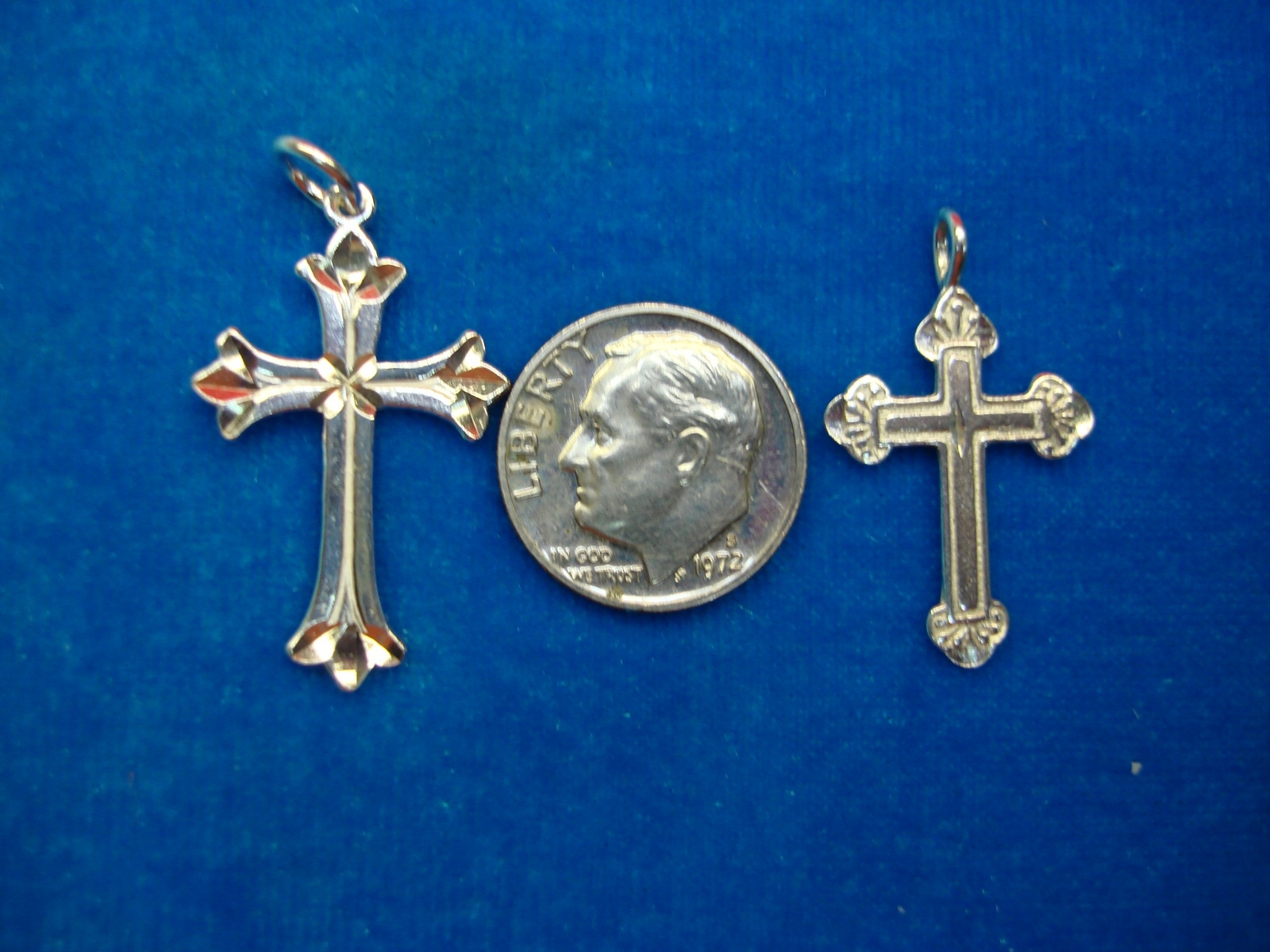 SOLID STERLING SILVER LIGHTWEIGHT CROSS PENDANTS … - image 3