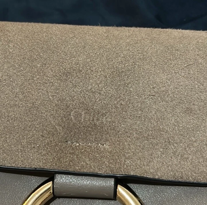 Bolso Bandolera Chloe Pequeño Faye Cuero y Gamuza Gris Motty Foto 4 de 4