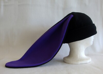 Long ear BUNNY rabbit HAT beanie BLACK & PURPLE anime  display picture 2