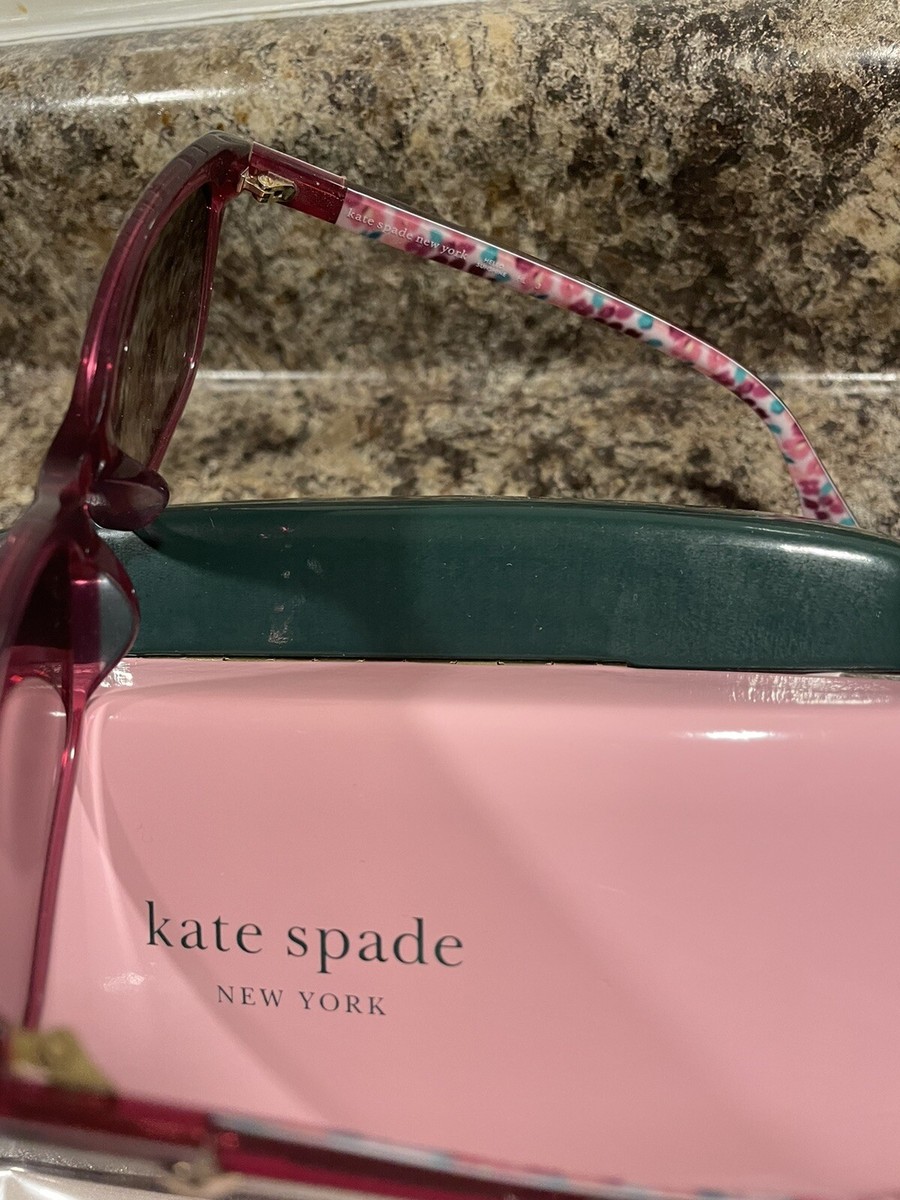 Kate Spade Tabith Pink Red Floral Sunglass Grey Lenses  display picture 3
