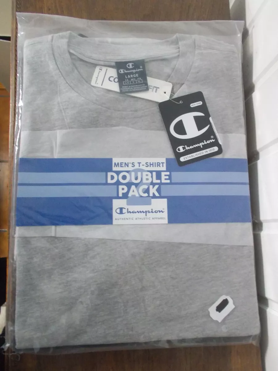 2 Tee shirt marque Champion L G gris et noir double pack Comfort
