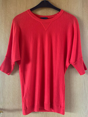 Pullover MNG Collection Größe S ROT Rundhals Sportiv Edel Fein