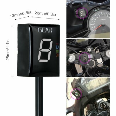 6 Speed Plug&Play Waterproof Motorcycle Gear Indicator Red LED Display for Honda