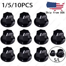 1/5/10Pcs Guitar Bass Knobs Black Control Volume Tone Knobs For Jazz Bass 2 Size