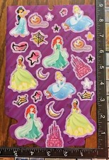 PRINCESS ARIEL CINDERELLA JASMINE TIANA, ONE SHEET BEAUTIFUL STICKERS BOO23