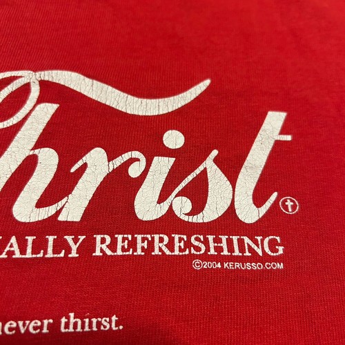 Vintage Y2K Jesus Christ Coca Cola Christian Religion T-Shirt Mens Size Small S - Picture 4 of 7