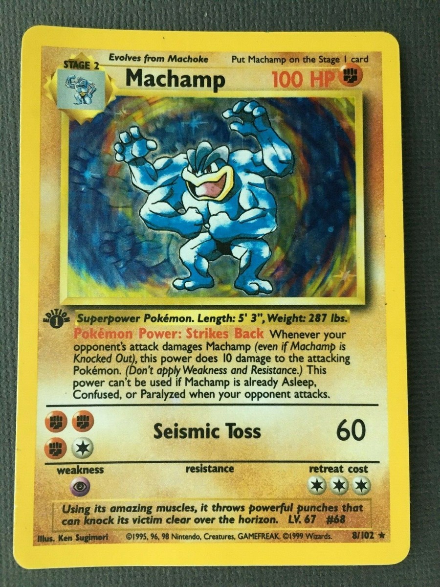 pokemon base set 1st edition holofoil card #8/102 machamp Pokemon - Base Set - Machamp main image 1