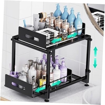 Under Sink Organizer ,2 Tier Kitchen Sink Organizer Pull Out Cabinet 1 Pack