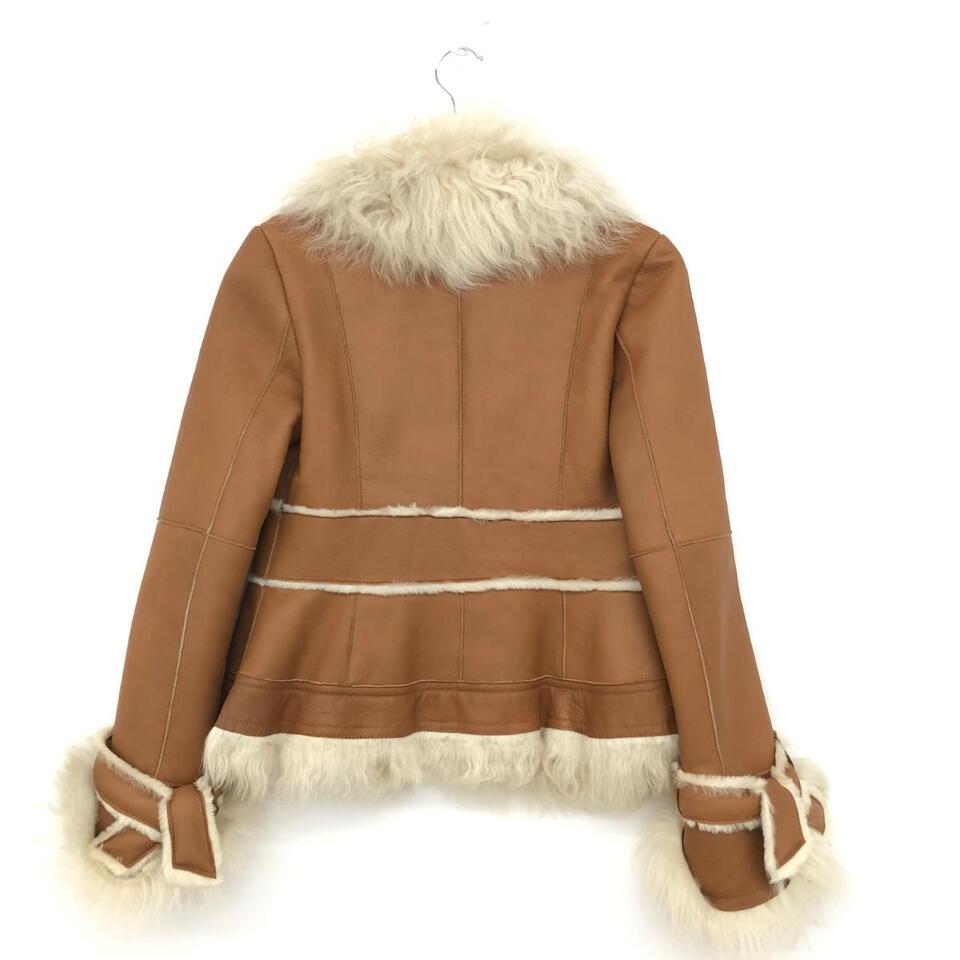 Burberry Blue Label Shearling Jacket Good Size 38 Brown Sheep Leather ...