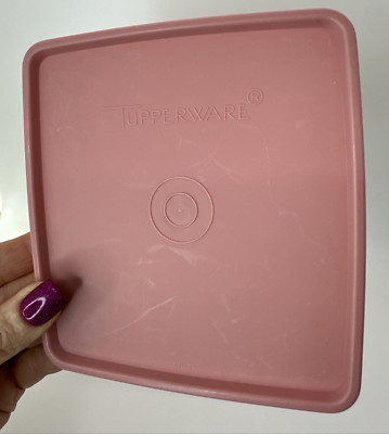TUPPERWARE REPLACEMENT LID SEAL 5'' Rectangle #671-37 Mauve Rose Pink IMPERFECT