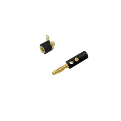 Bananenstecker Bananenbuchse Lötfahne 4mm vergoldet 50 Stecker 50 Buchse schwarz