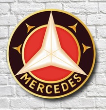 MERCEDES 1916 2FT GROSS GARAGE WANDSCHILD PLAKETTE OLDTIMER OLDTIMER SPORTWAGEN AMG