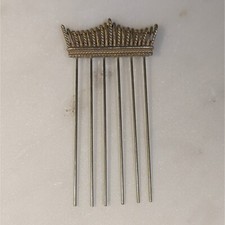 Vintage Crown Shape Gold Tone Hair Pin / Pick / Comb