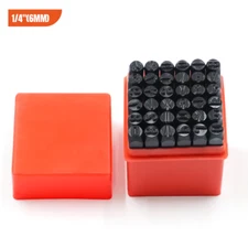 1/4" 36pcs Letter & Number Stamping Kit Metal Punch Set for Wood Leather 6mm US