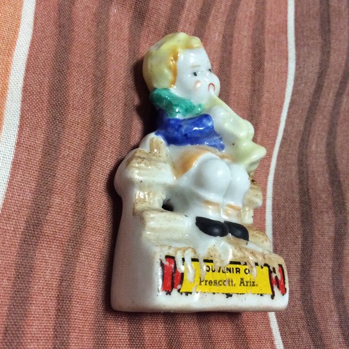 Prescott Arizona ● Souvenir ● Ceramic Figurine ● Child with Trumpet ● Occp Japan - Picture 5 of 7