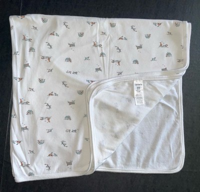 CARTERS DOG HOUSE WAGON FRISBEE KNIT BABY BLANKET C5