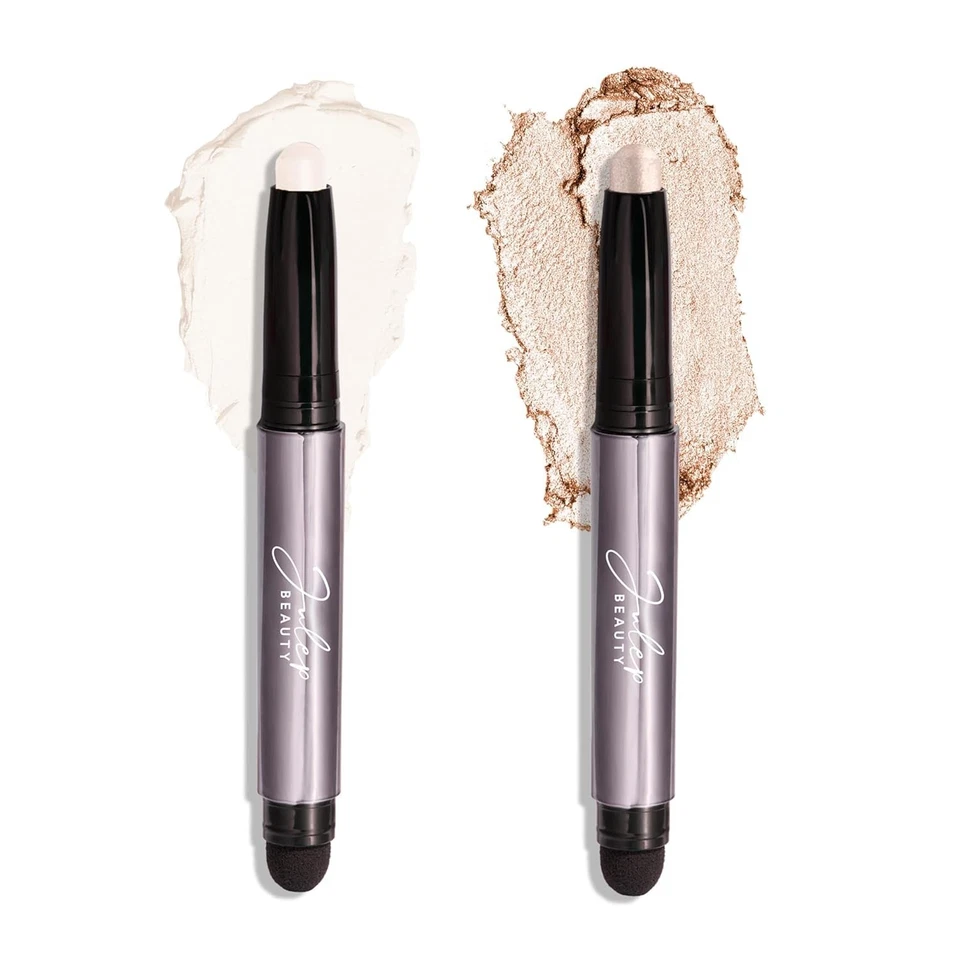 Luxurious Eyeshadow Duo in Pearl Shimmer & Snowfall Matte - Nourishing Formula - Image 3 of 4