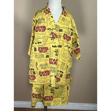 Kids Star Wars Pajama Set Yellow All Over Print Sleepwear Size Japan 140 US 10