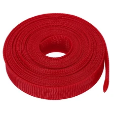 PET Cable Wire Wrap 39mm Expandable Sleeving Red 7.6 M Length